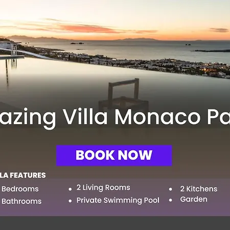 Quality Brand 6br Magnificent Private Monaco Paros, Large Infinitive Pool, Amazing Views